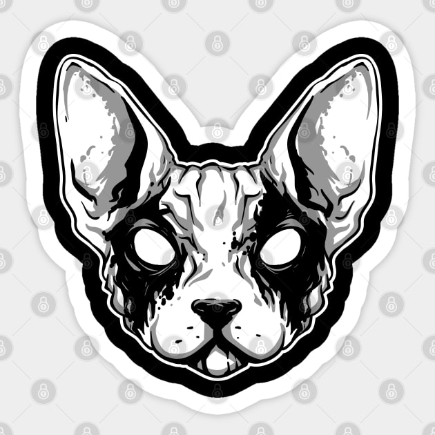 Black metal cat Sticker by bakmed